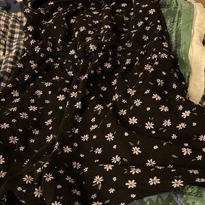 Wonderly Black Floral Kids Casual Dress